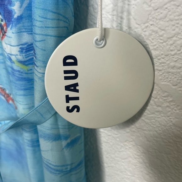 STAUD dress maxi NWT sz XS “Cameron” shirt dress island print - Picture 5 of 12